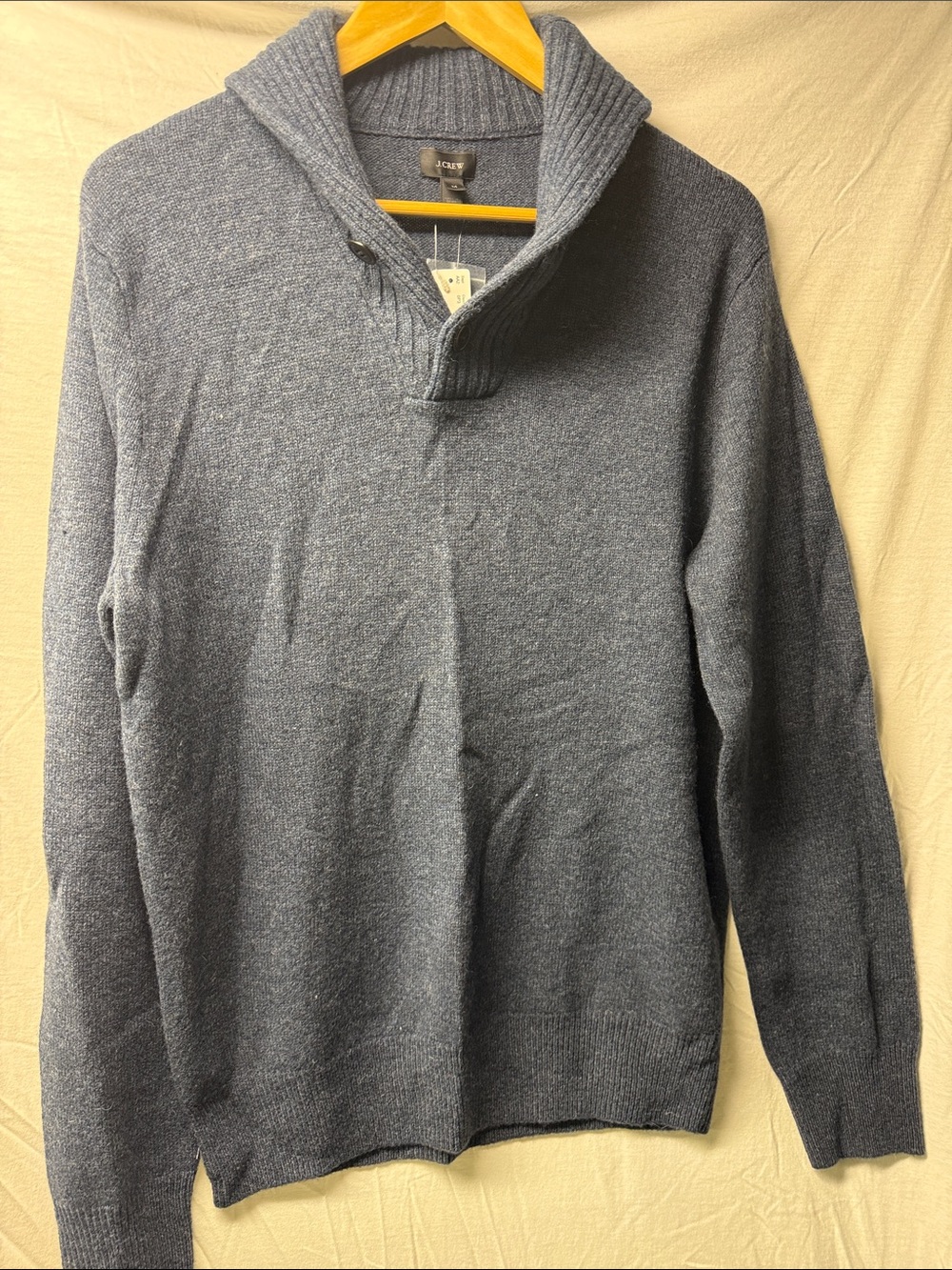 J. Crew Men's V-Neck Shawl Collar Sweater - Heather Gray